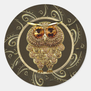 L'or chic Jewels des autocollants de hibou de