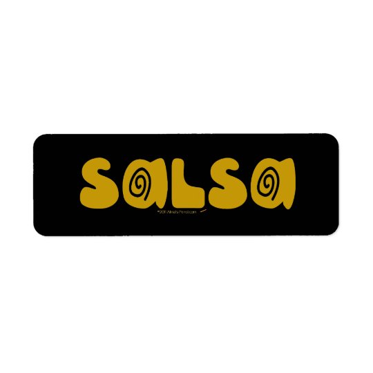 L'or de danse de Salsa tourbillonne Étiquette D’adresse Retour