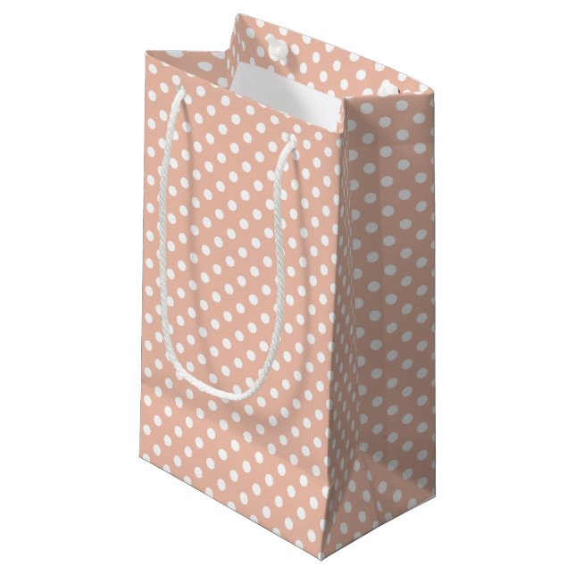 L'or rose/rougissent sac rose et blanc de cadeau (Devant Angle)