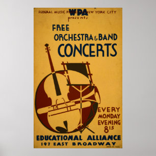 L'orchestre libre concerte le poster vintage 1938