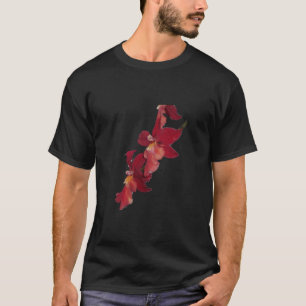 L'orchidée rouge fleurit le T-shirt