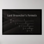 Lord Brouncker's Pi Formula - Math Poster<br><div class="desc">Lord Brouncker's Pi Formula with digits - Math Poster</div>