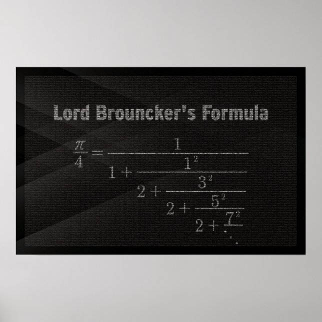 Lord Brouncker's Pi Formula - Math Poster (Devant)