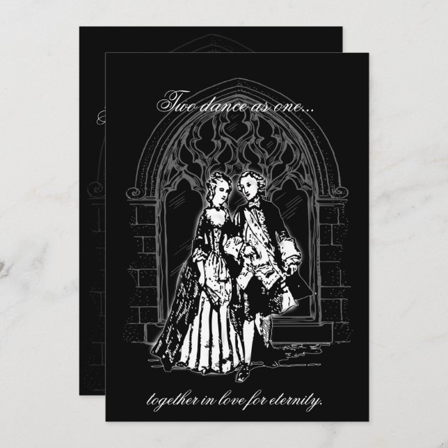 Lord et Lady Gothic Wedding Invitations (Devant / Derrière)