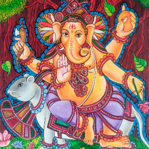 Lord Ganesh Peinture murale toile étirée Impressio