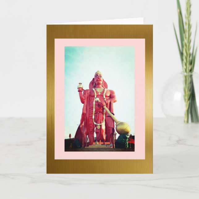 Lord Hanuman, 5" x 7" Carte de voeux pliée (Devant)