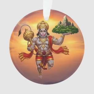 Lord Hanuman Flying Lifting Mountain