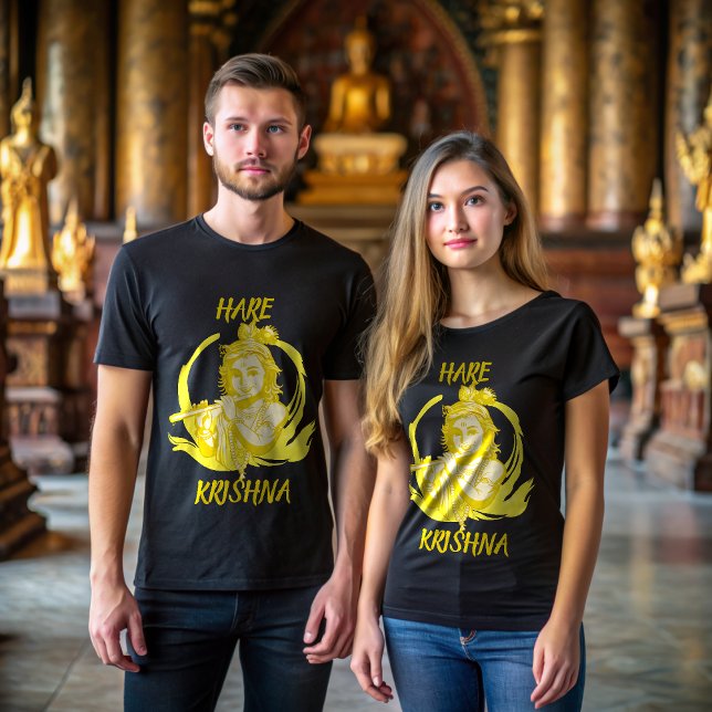 Lord Krishna Flute Graphic T-Shirt - Hare Krishna (Créateur téléchargé)