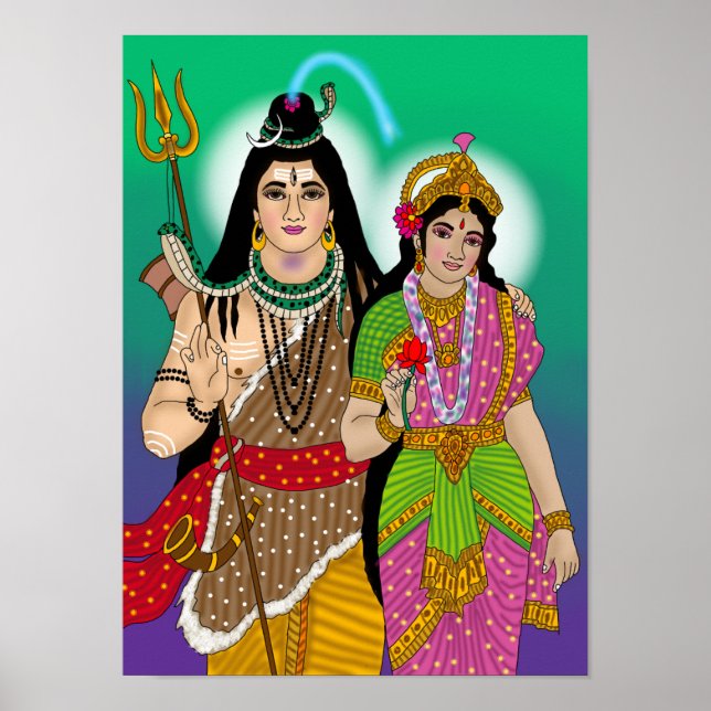 Lord Shiv-Parvati Poster (Devant)