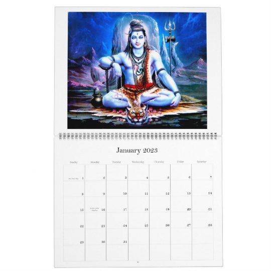 Calendrier Spirituel 2023 Lord Shiva Calendrier | Zazzle.fr