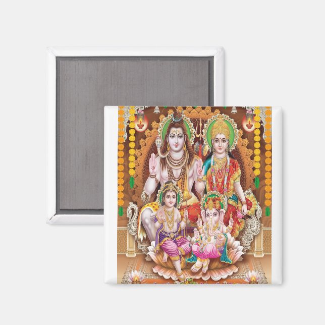 Lord Shiva Family Magnet (Recto/Verso)