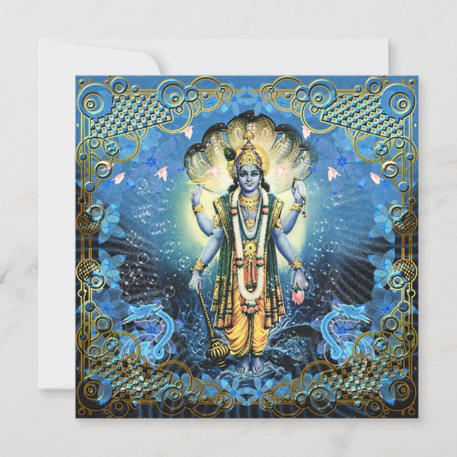 Lord Vishnu - Carte, Salutation, Invitation (Devant)