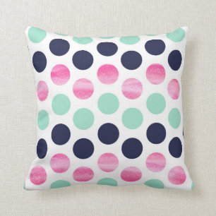 L'oreiller Navy Pink and Mint Throw. Décor coussin