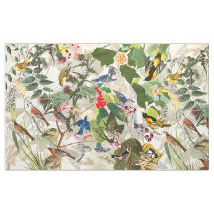 Loriot d'Audubon tissu floral de faune de beaucoup