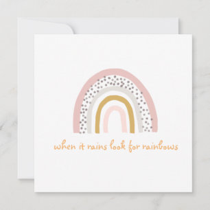 Lorsqu'Il Pleut Chercher Rainbows Boho Grey Card