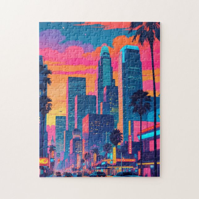 Los Angeles Pop Art Puzzle - Californie colorée (Vertical)