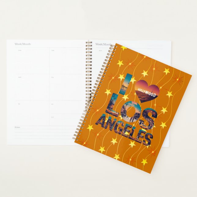 Los Angeles Skyline Sunset & Hollywood Typographie (Devant avec enveloppe)