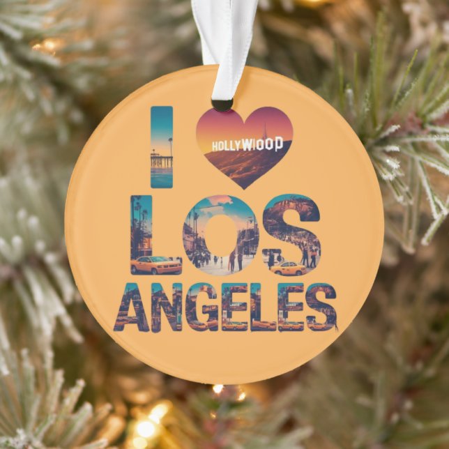 Los Angeles Skyline Sunset & Hollywood Typographie (Arbre)