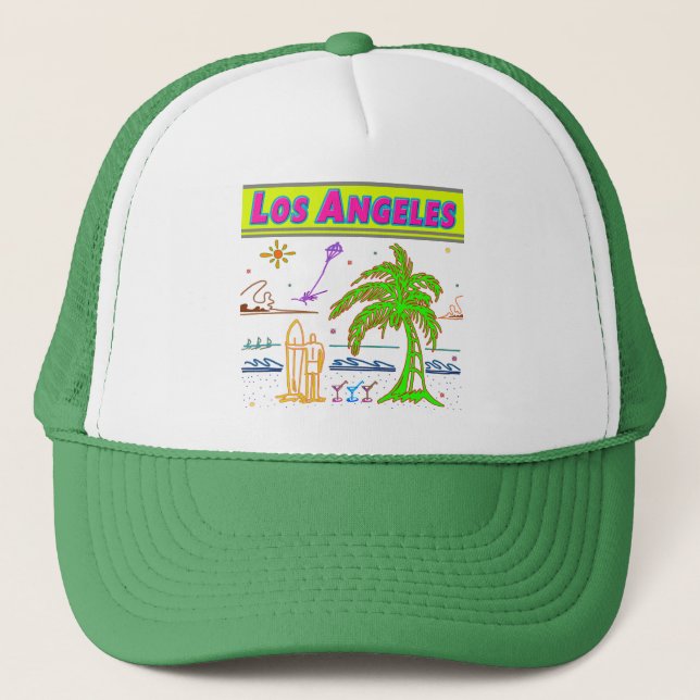 "Los Angeles" Surfer Beach Casquette (Devant)