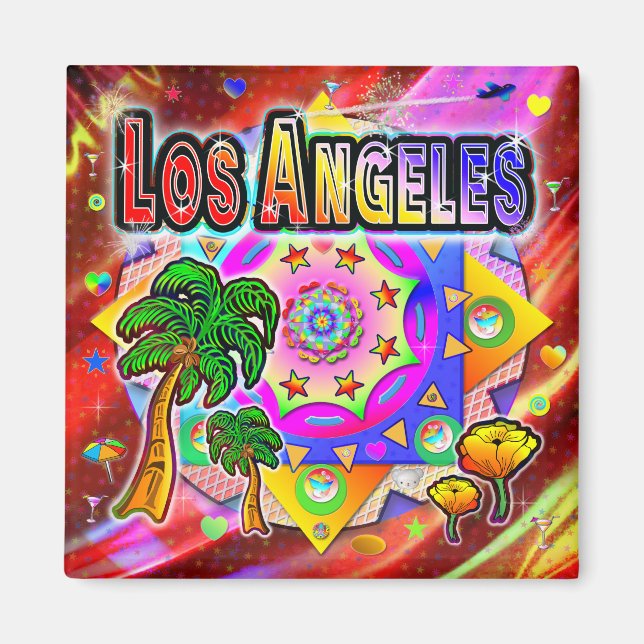Los Angeles Tropical Friends Magnet (Devant)