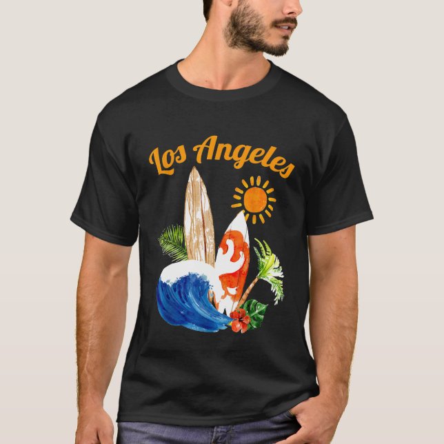 Los Angeles TShirt LA California Surfboards Beach (Devant)