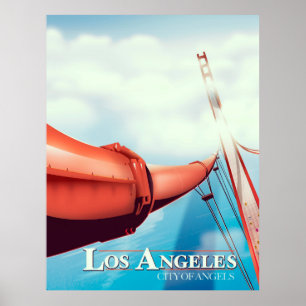 Los Angeles "ville des Anges" Affiche de vacances.