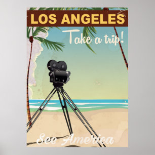 Los angeles vintage appareil photo affiche de voya