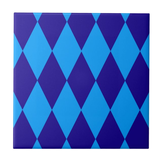 Losange à carreaux bleu clair et foncé  (Devant)