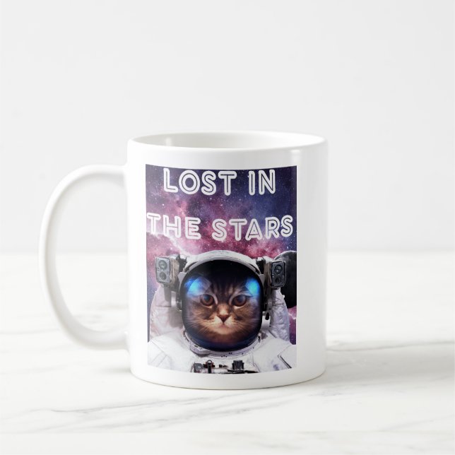 Lost in the Stars Cat Astronaut Mug  (Gauche)