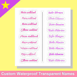 Lot de 18 autocollants transparents simples avec p