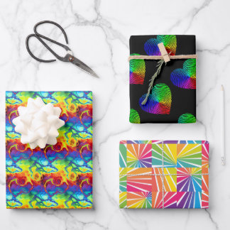Lot de 3 feuilles de papier cadeau sur le thème de