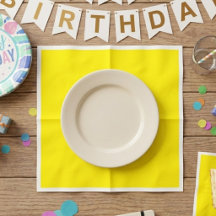 Lot de 50 serviettes en papier couleur jaune uni