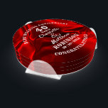 Lot De Dessous-de-verres 40e anniversaire Ruby Mariage cadeau personnalisé<br><div class="desc">Typographie texte de script modifiable avec nom personnel mariage date anniversaire,  en rouge et blanc rubis ; un cadeau de keepsaké élégant et élégant pour célébrer un quarantième anniversaire de mariage de rubis.</div>