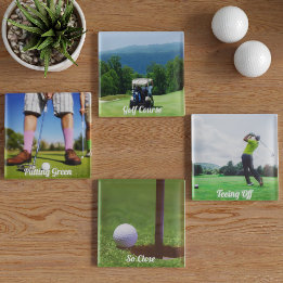 Lot De Dessous-de-verres Golfer Photos Custom 4 Photos Golf Dessous de verr