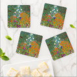 Lot De Dessous-de-verres Gustav Klimt Fleur Jardin Cottage Nature<br><div class="desc">Un beau tableau de jardin - c'est un tableau classique de Gustav Klimt,  appelé Cottage Garden,  ou Bauergarten,  1907,  qui est un gros plan d'un jardin fleuri,  un tableau floral coloré.</div>