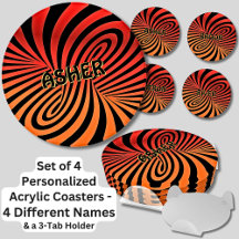 Modifier tous les noms, Orange Black Swirl Set 4 R