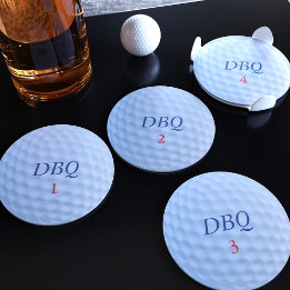 Lot De Dessous-de-verres Parcours de golf sur mesure Monogramme Sports jeu