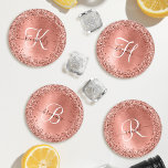Lot De Dessous-de-verres Rose Gold brossé Parties scintillant métallique No<br><div class="desc">Personnalisez facilement ce dessous de verre design chic et branché avec une jolie parties scintillant brillante en or rose sur un arrière - plan métallique brossé en or rose.</div>