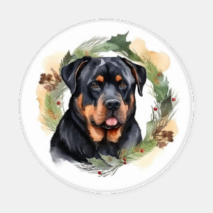 Lot De Dessous-de-verres Rottweiler Christmas Wreath Festive Pup