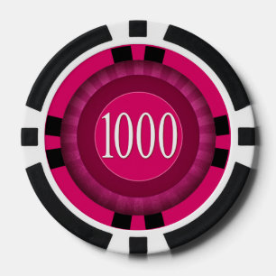 Lot De Jeton De Poker 1 000 $ Accueil Tournoi Classique fuschia noir