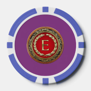 Lot De Jeton De Poker [400] Monogramme Vintage Or "E"