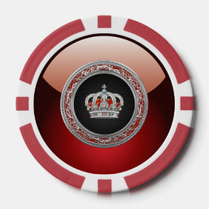 Lot De Jeton De Poker [400] Prince-Princesse King-Queen Crown [Argent]