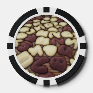 Lot De Jeton De Poker Alphabet Vanille et chocolat Cookies Biscuits