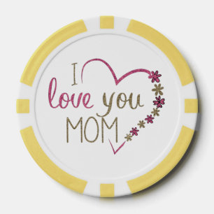 Lot De Jeton De Poker Amour Maman Mères Jour Coeur