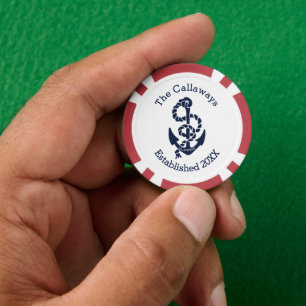 Lot De Jeton De Poker Ancre marine personnalisée
