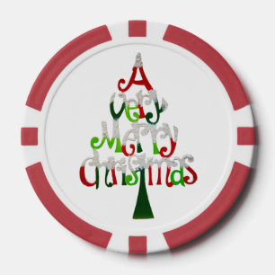 Lot De Jeton De Poker Arbre de Noël très joyeux