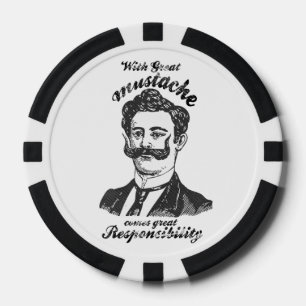 Lot De Jeton De Poker Avec une grande moustache vient une grande respons