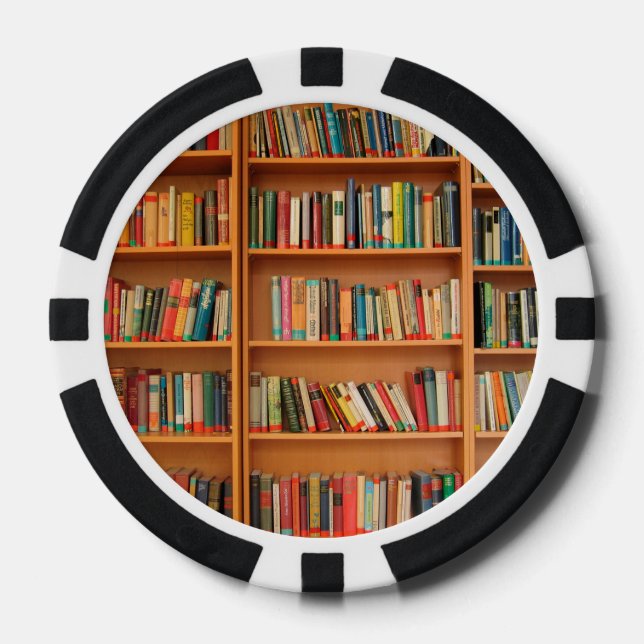Lot De Jeton De Poker Bibliothèque Livres Librairie Vêtements de livres  (Recto)
