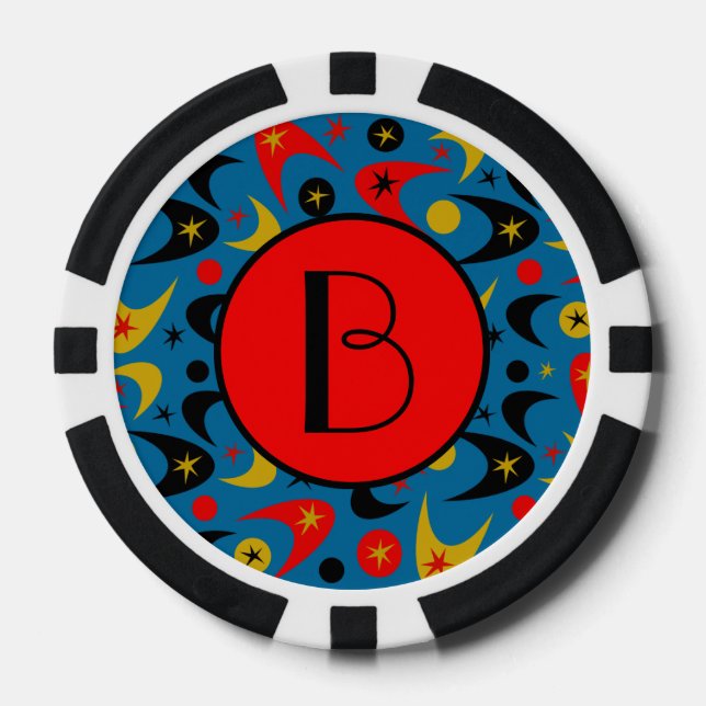 Lot De Jeton De Poker Boomerangs rétro (Recto)