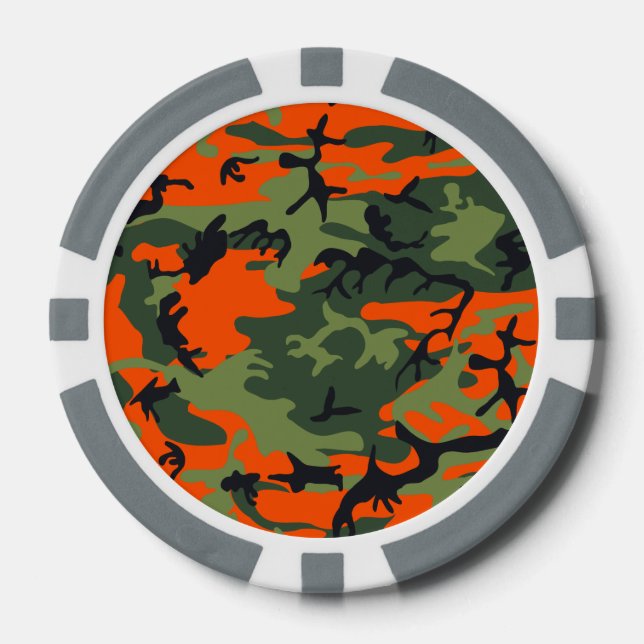 Lot De Jeton De Poker Camo Chasseur orange (Recto)